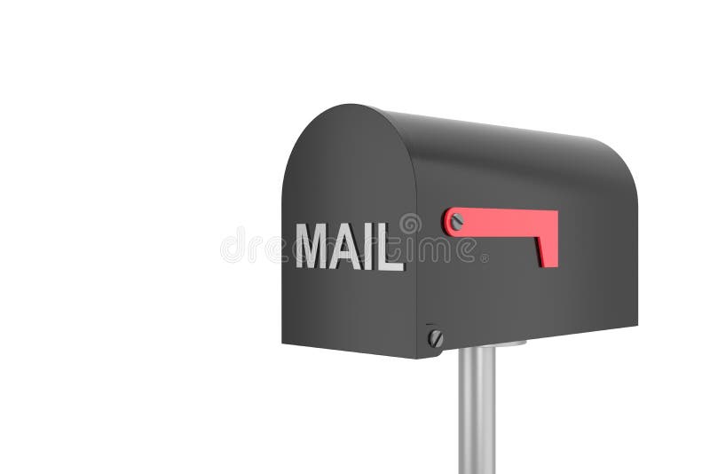 Empty mailbox website banner. 3D rendering royalty free illustration