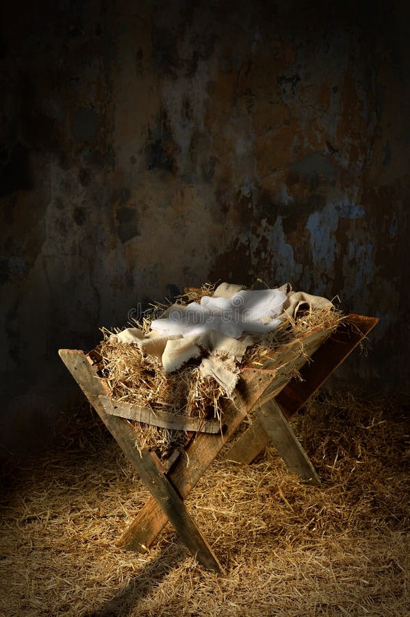 Empty Manger With Cross Shadow Stock Image - Image of 