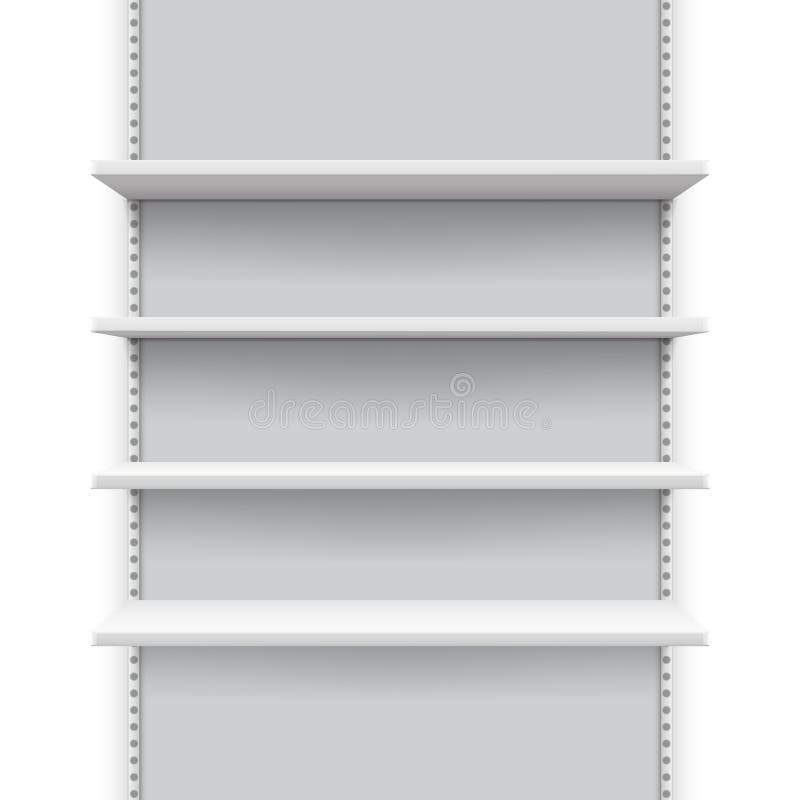 Download Empty Market Retail Stand With Shelves For Products, Store Display Vector Mockup Stock Vector ...
