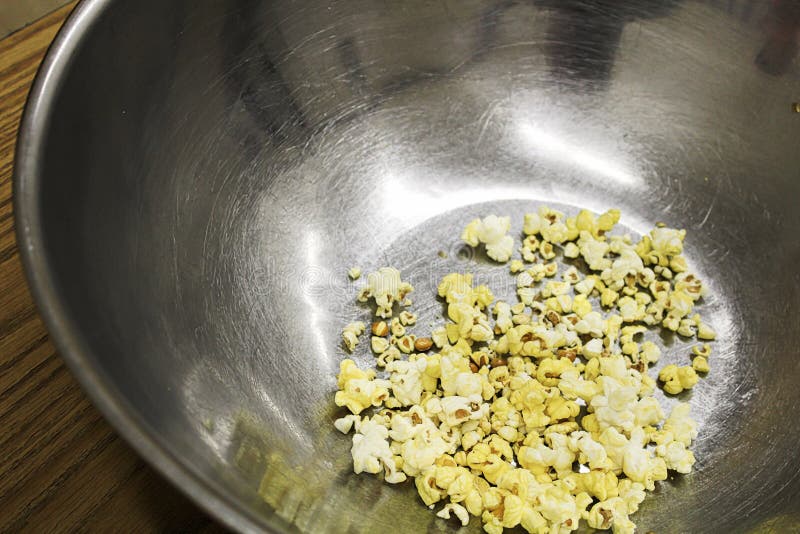 An Empty Metal Popcorn Bowl Stock Image Image of corn, finish 88368127
