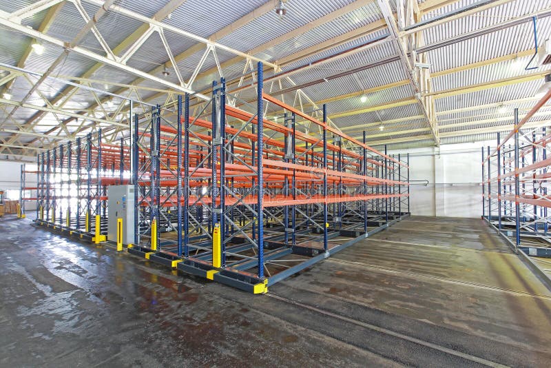 Mobile Shelving Warehouse stock photo. Image of storehouse 204964952