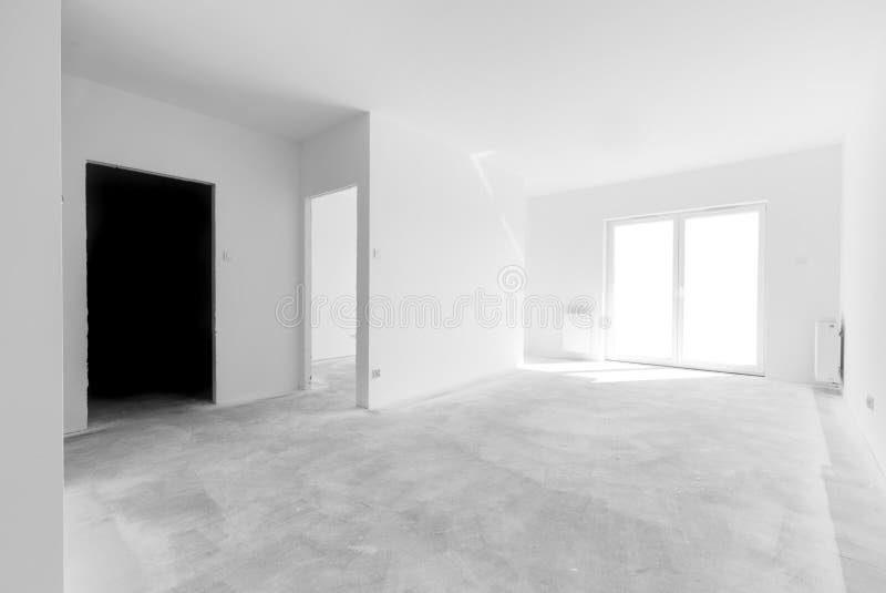 Empty new apartment for interior arrangement. Windows light stock photos Empty new apartment for interior arrangement. Windows light stock photos