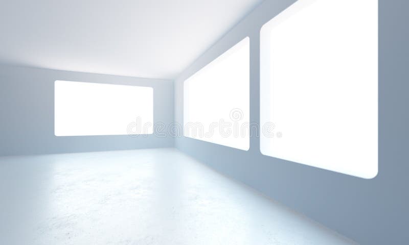 Empty new office room vector illustration