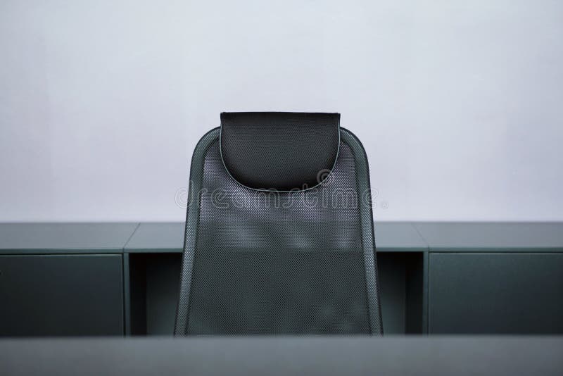 Empty Office Chair Behind the Reception Desk in the Mall Stock Photo -  Image of space, table: 216200968