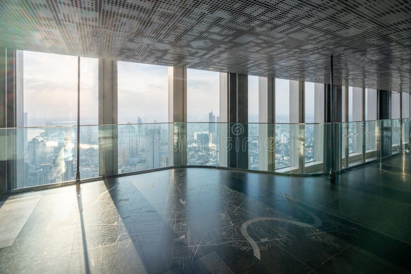 Empty office interior background in city downtown royalty free stock photography