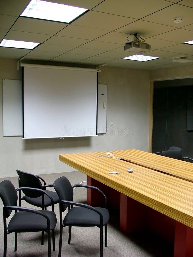 Empty office room after a meeting