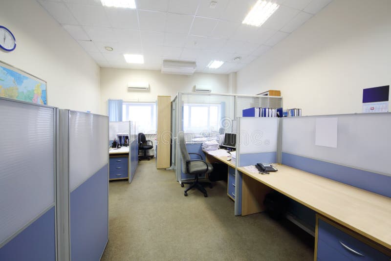 Empty Office with Separated by Partition Jobs Stock Photo Image of