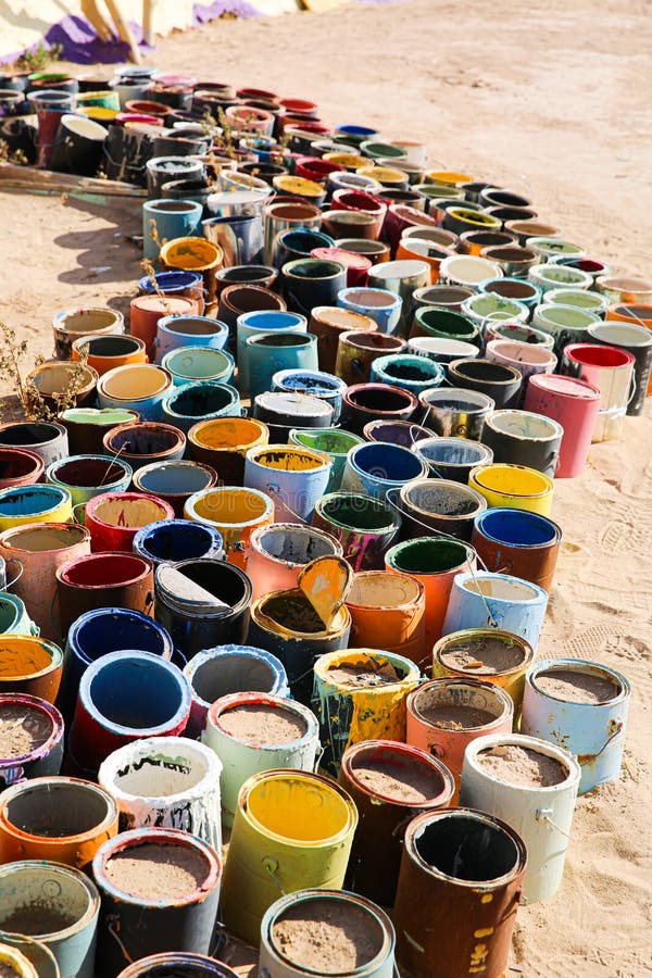 Empty paint cans from salvation mountain