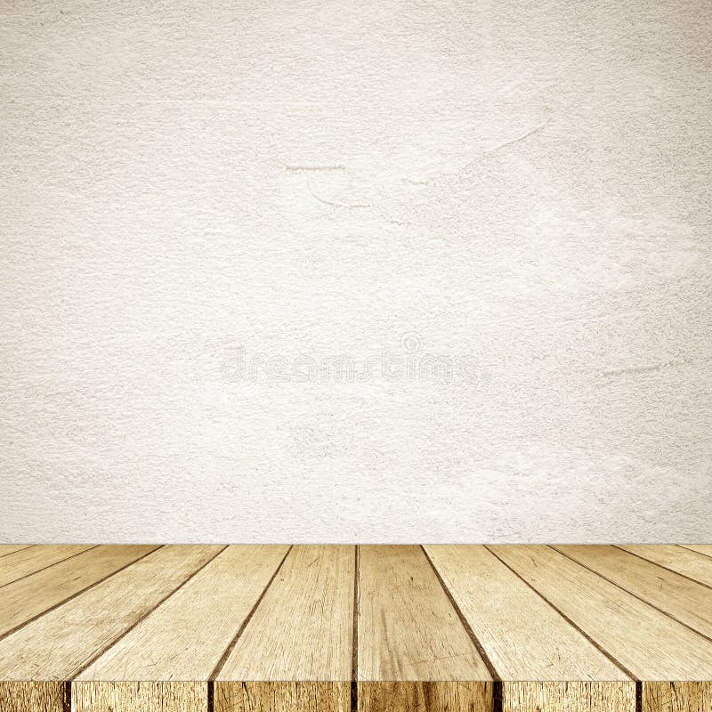 Empty perspective wood and brown cement wall background, room, t royalty free stock image