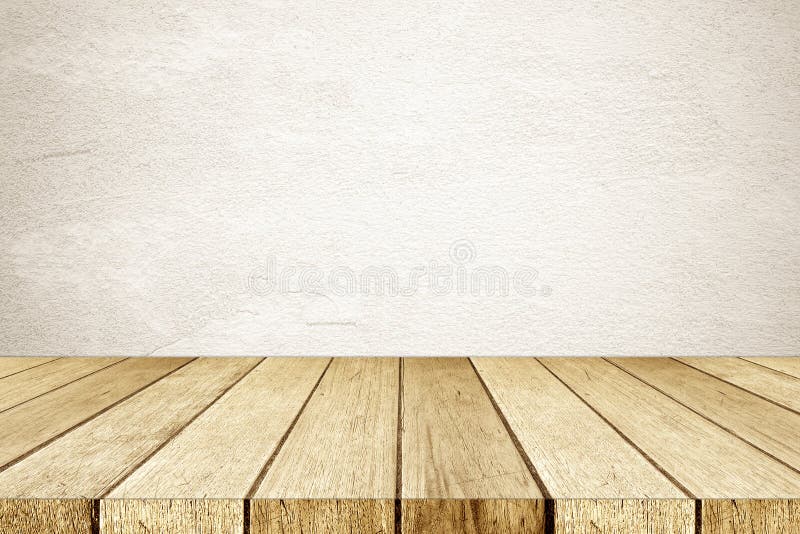 Empty perspective wood and brown cement wall background, room, t royalty free stock photo