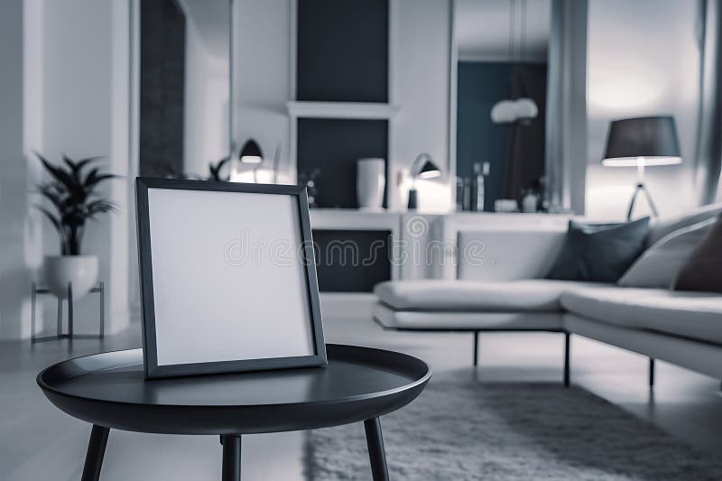 Empty Photo Frame on a Table royalty free illustration