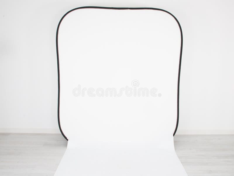 Empty Photo Studio for Template Mock Up with Backdrop Stand White Paper