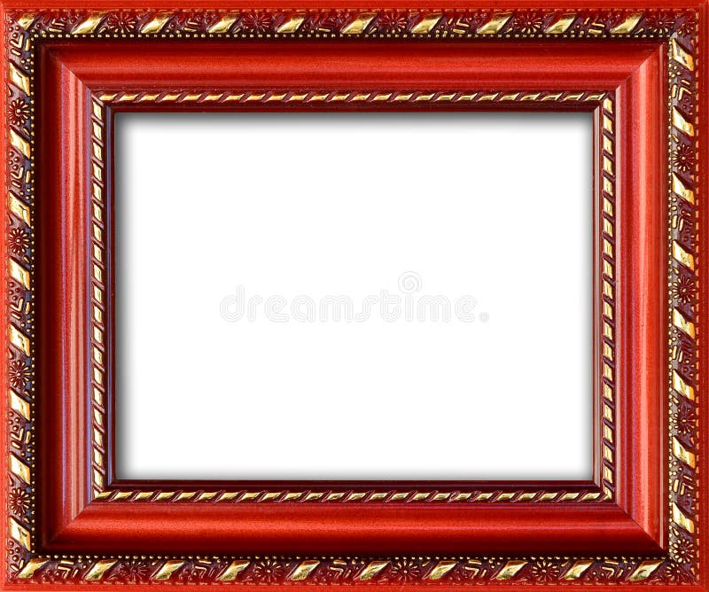 Empty Picture Frame with a Free Place Inside, Isolated on White Stock
