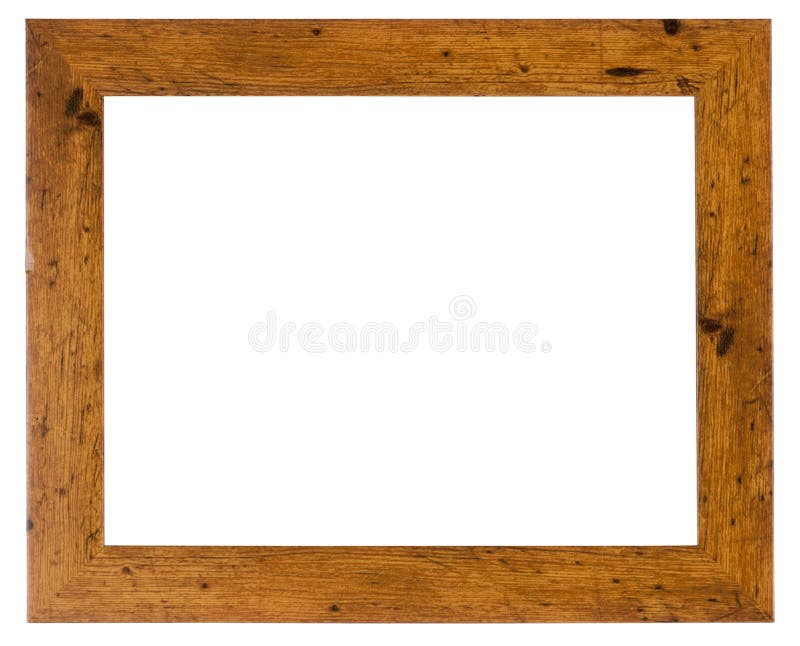 Empty picture frame in a wood grain moulding