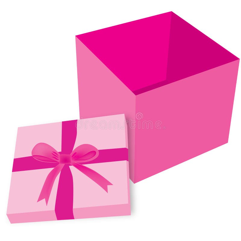 Empty pink gift box