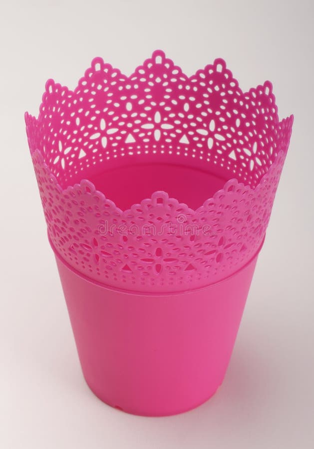 Empty Pink Plastic Flower Pot Stock Photo Image of close, flower