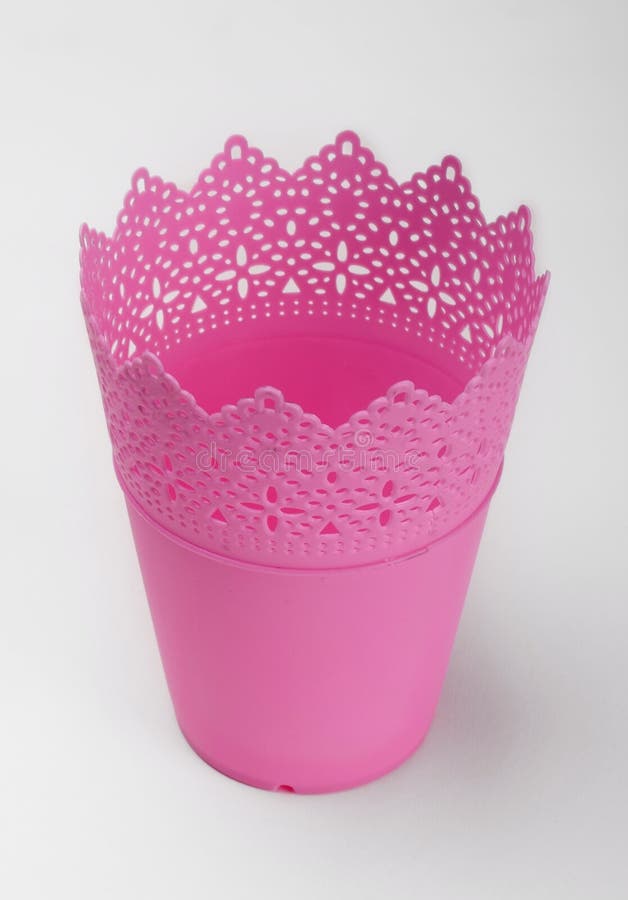 Empty Pink Plastic Flower Pot Stock Photo Image of close, flower