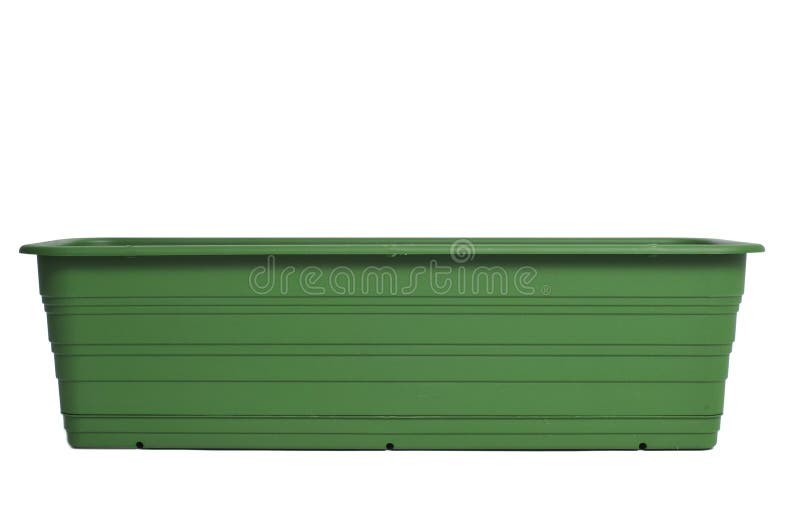 Empty plastic flower box stock photo
