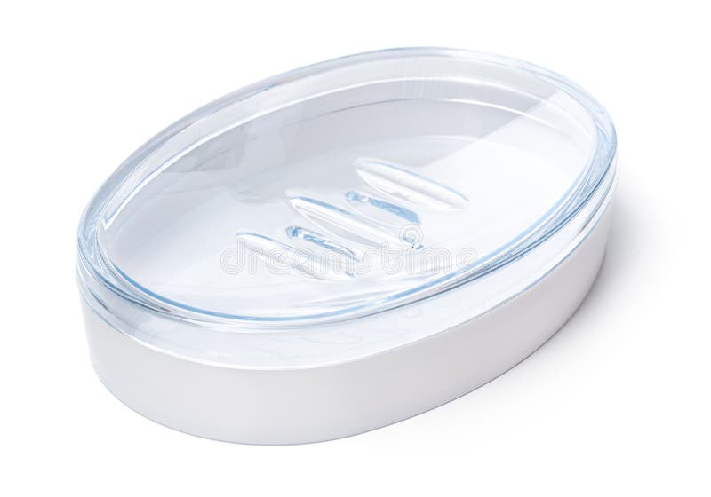 Empty Plastic Soap Dish Isolated on White Stock Image Image of
