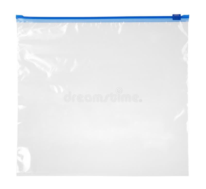 Empty plastic zipper bag stock photography