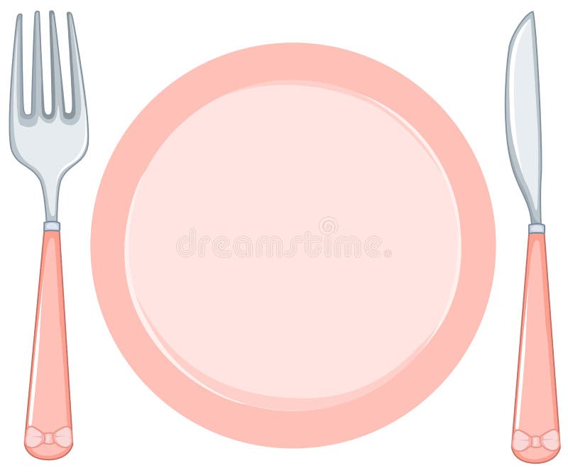 Empty plate with fork and knife