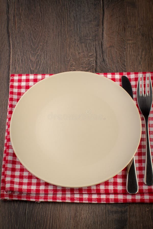 Empty Plate on Wooden Table Stock Image Image of homemade, restaurant