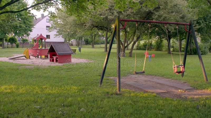 An empty Playground with swings