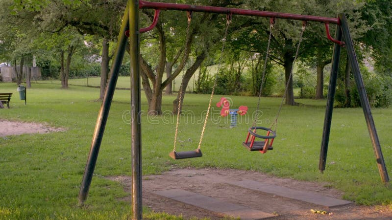 An empty Playground with swings