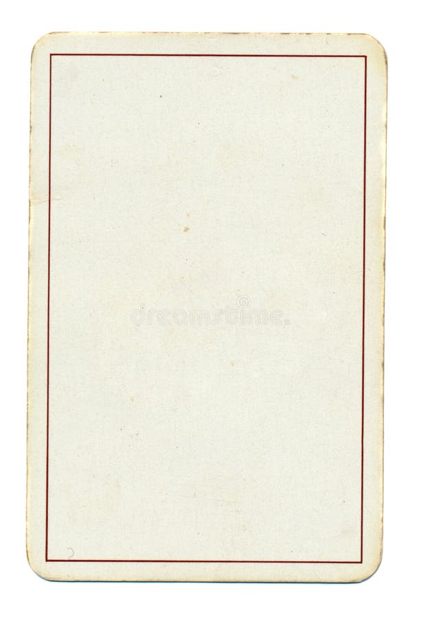 Fundal de hârtie pentru cărți de joc goale, cu linie izolată pe alb stock images