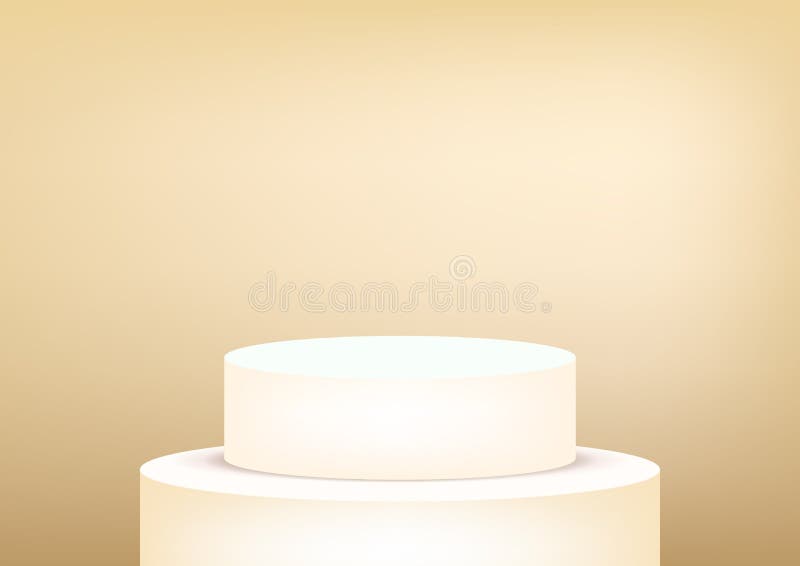 Empty Podium Studio Gold Background for Product Display with Copy Space.  Showroom Shoot Render Stock Vector - Illustration of interior, light:  162009465