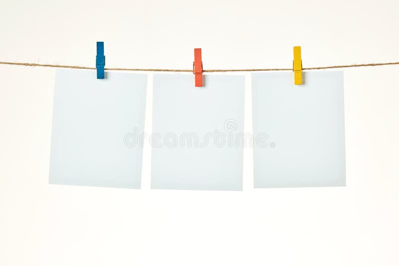 Hanging Polaroid Gallery stock image. Image of attach 35887085