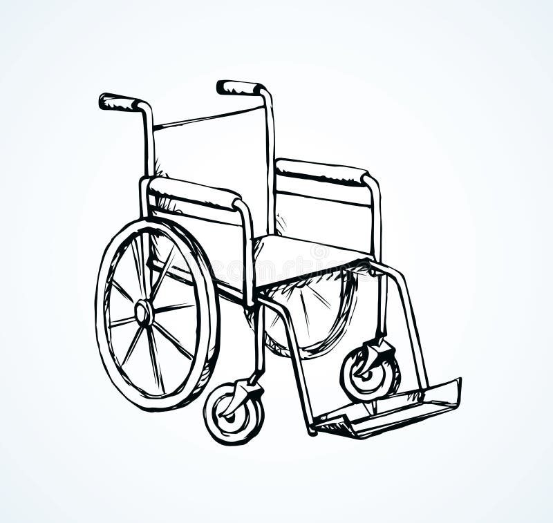 picture Drawing Wheel Chair Cartoon wheelchair vector drawing stock vector