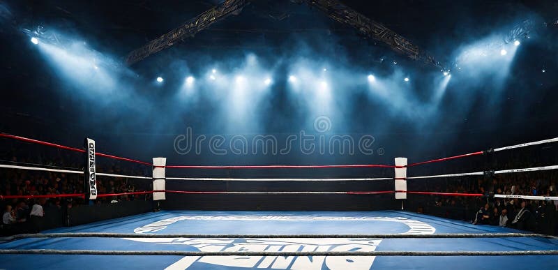 Epic empty boxing ring in the spotlight on the... - Stock Illustration  [104826117] - PIXTA