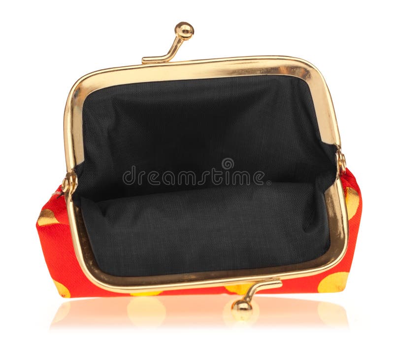 Empty purse stock photo. Image of shopping, success, polka 35855844