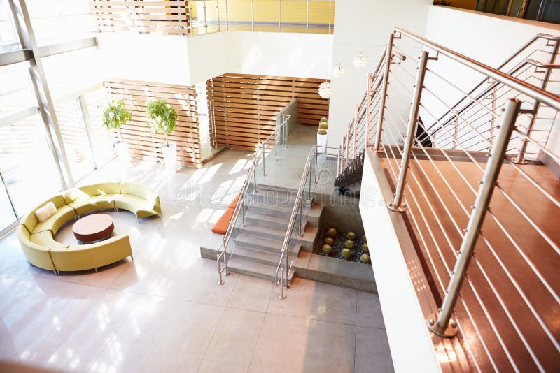 Empty Reception Area In Modern Office Overhead Shot