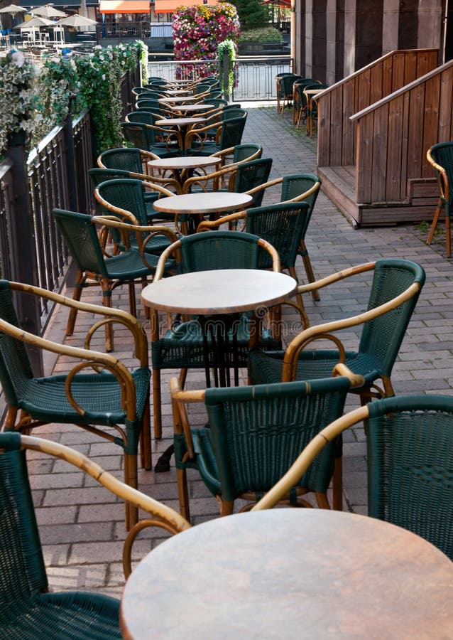 Empty restaurant on a street