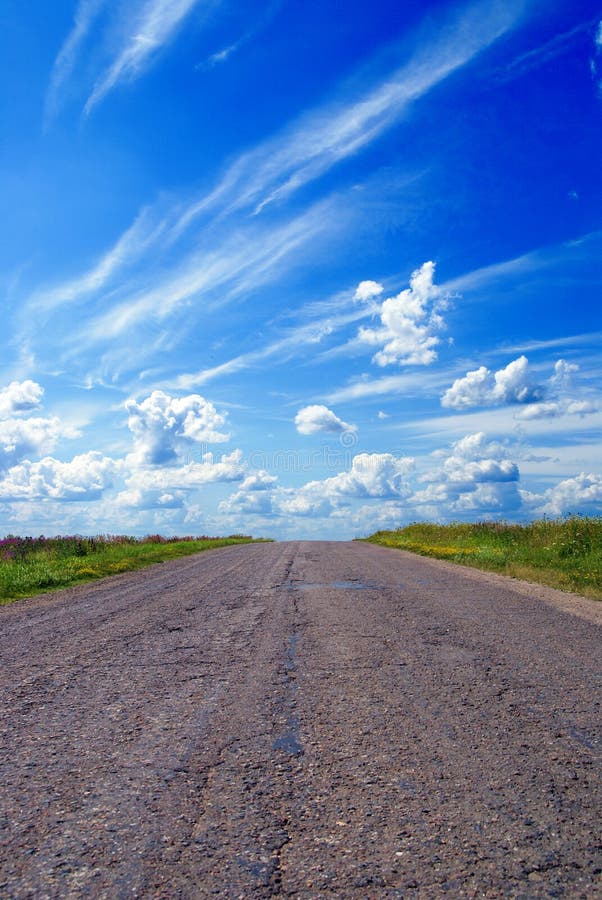 Empty road with blue sky