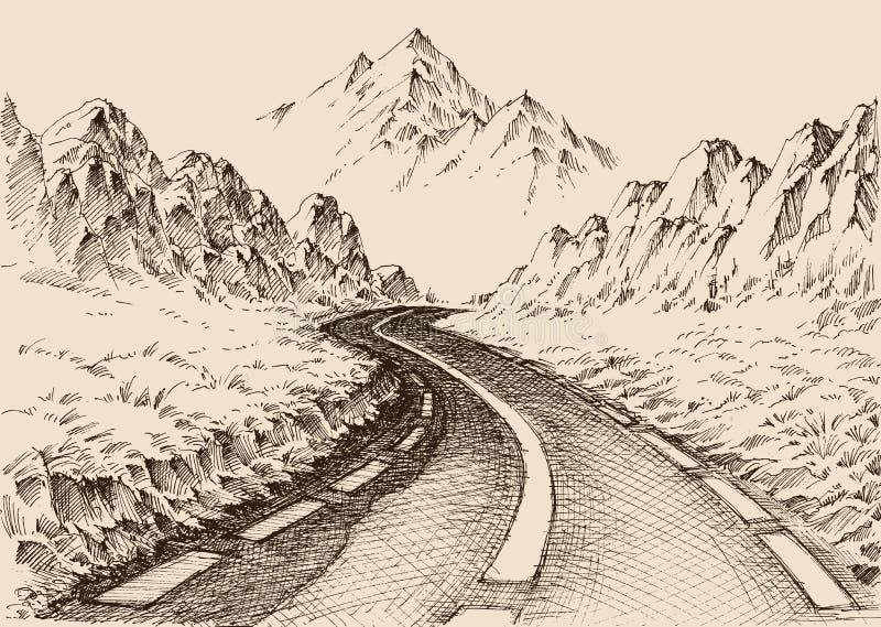 Empty road passing through alpine landscape