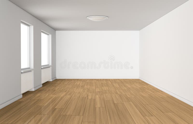 Home Interior Rendering with Empty Room Color Wall Stock Illustration ...