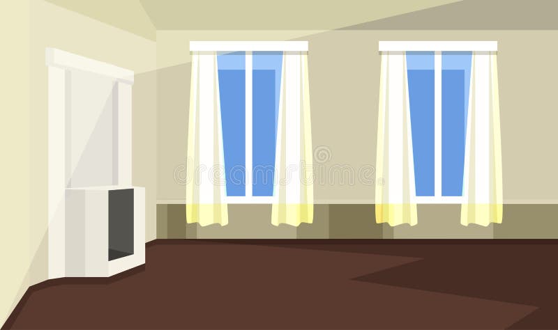Empty Room Interior Flat Illustration Stock Vector - Illustration of flat,  drop: 164314683