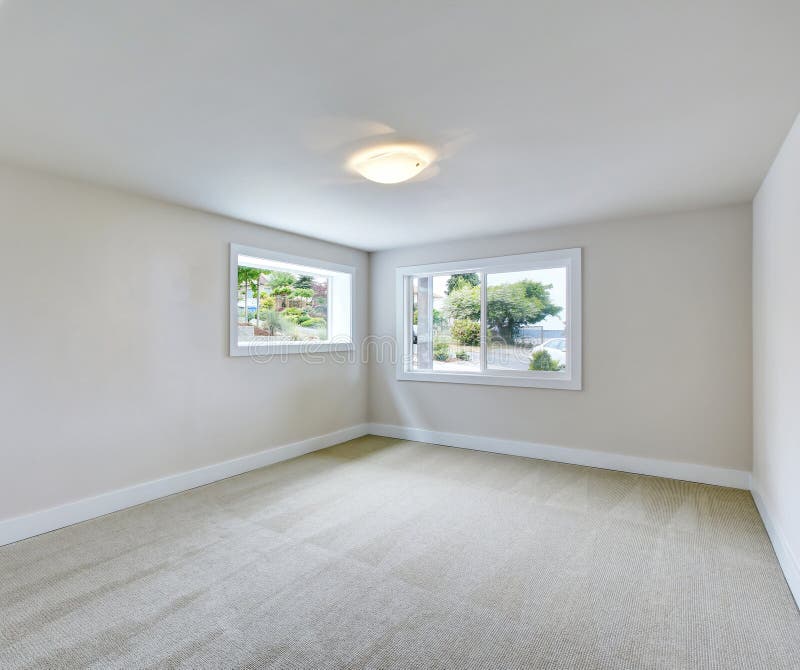 Empty Room Interior In Light Tones With Carpet Floor. Stock Photo Image of construction, home