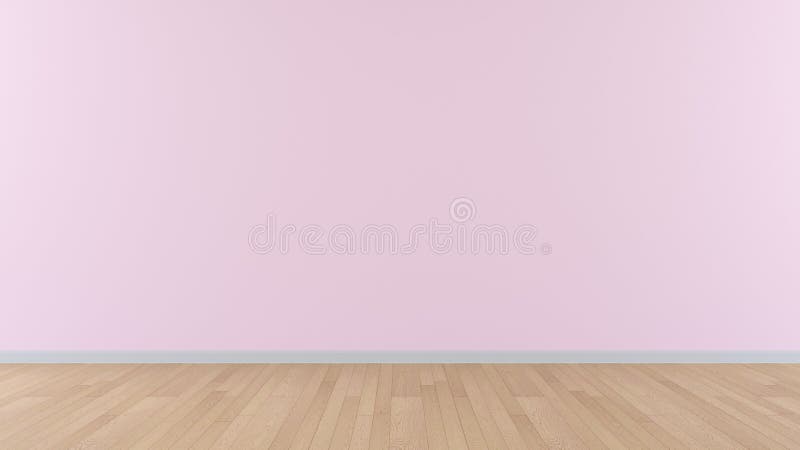 Empty Room Wood Wall Floor 3d Illustration Render Background Mock Up ...