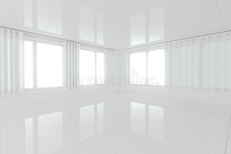 Empty room with white background,abstract conception,3d rendering royalty free illustration