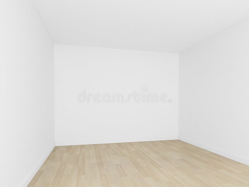 Empty Room ,white Wall with Wood Floor Stock Illustration ...