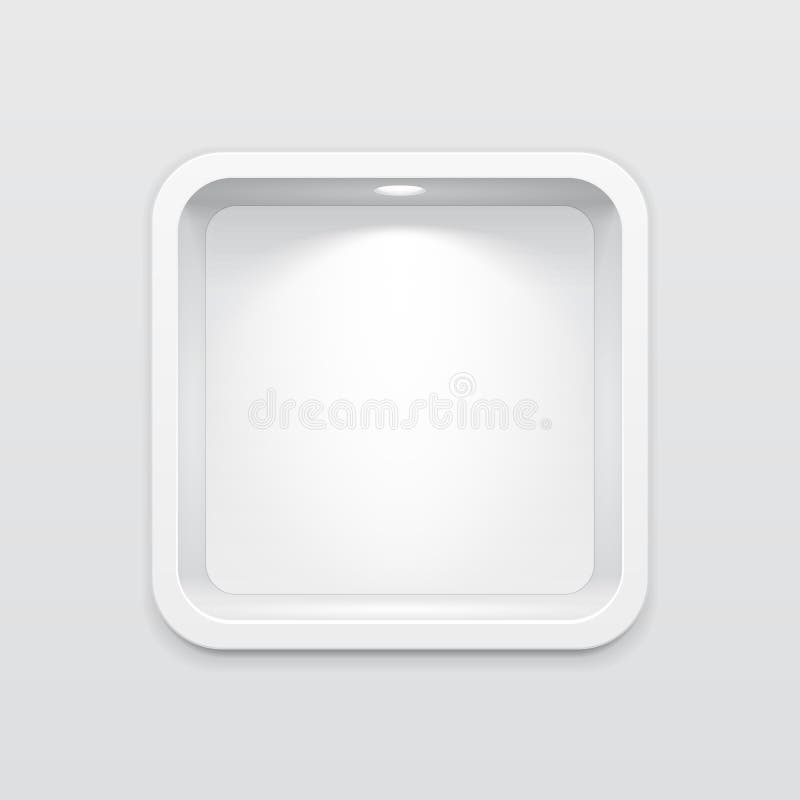 Empty Rounded Niche Shelf Display In The Wall. To Present Your Product. Mock Up. 3D Illustration. Vector EPS10 vector illustration