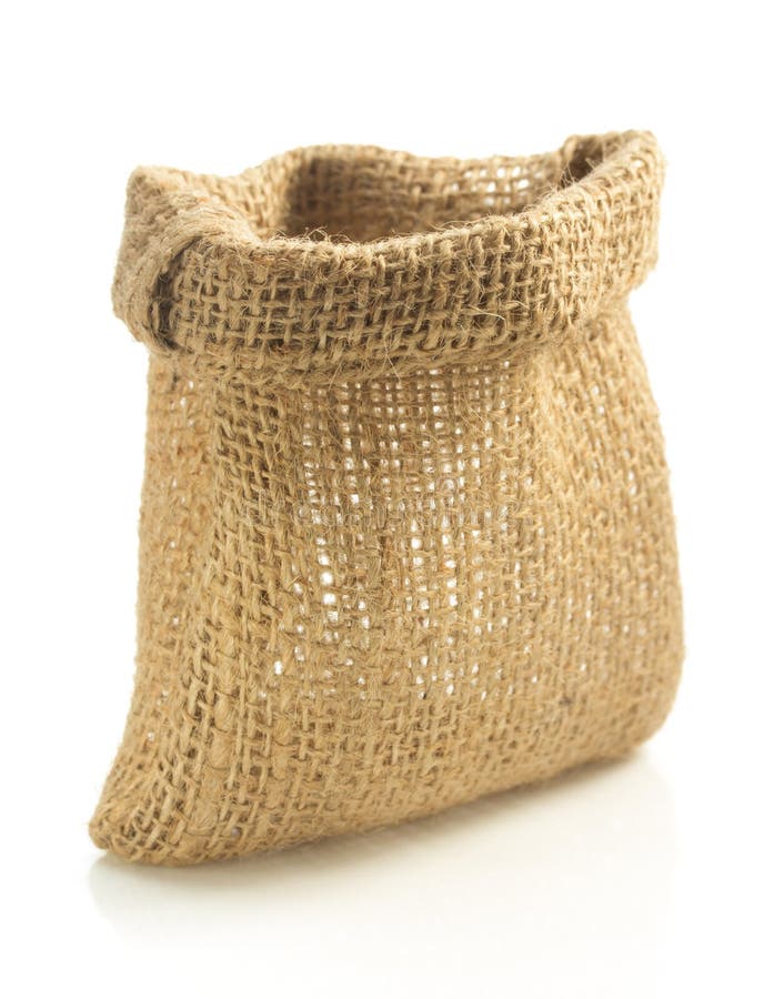 Empty Sack Bag Isolated on White Stock Photo Image of fabric, sisal