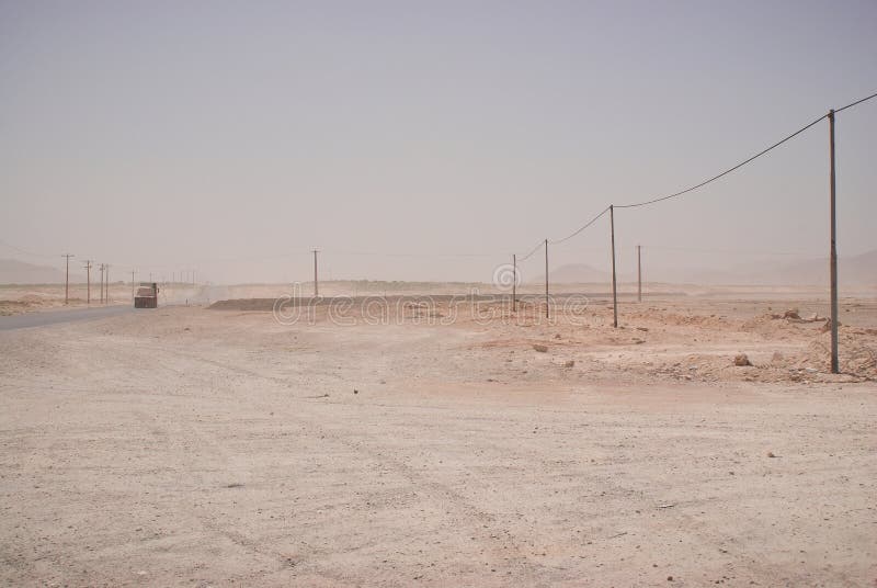 Empty sandy road in Central Iran