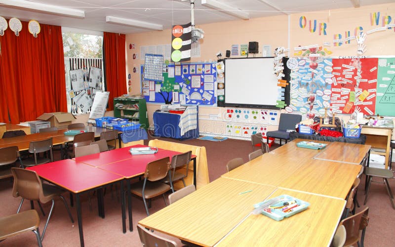 Empty school classroom