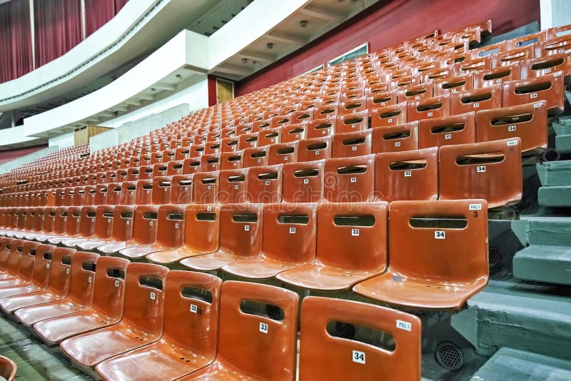 Empty seats in the auditorium. Concept: lack of interest, failure, boycott
