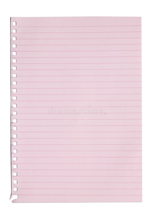 empty sheet of pink paper from a notebook stock photo image of pink sheet stock